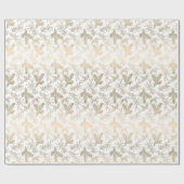 Golden Elegance Engraved Holly, Pine en Mistletoe Cadeaupapier (Vlak)