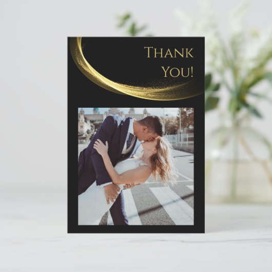 Golden Elegance-Flat Dank u kaart (Staand voorkant)