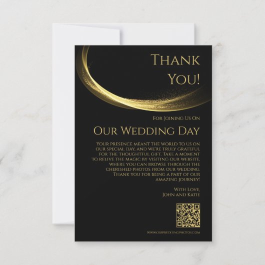 Golden Elegance-Flat Dank u kaart (Achterkant)