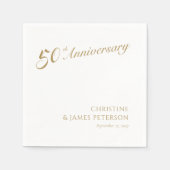 Golden Elegance: gepersonaliseerd 50e Jubileum Servet (Voorkant)