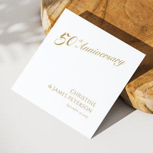 Golden Elegance: gepersonaliseerd 50e Jubileum Servet
