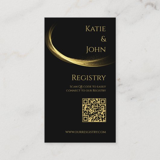 Golden Elegance- Huwelijksregister- Visitekaartje (Voorkant)