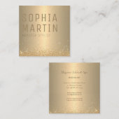 Golden Elegance Minimale handtekening Vierkante Visitekaartje (Voorkant / Achterkant)