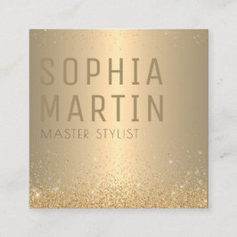 Golden Elegance Minimale handtekening Vierkante Visitekaartje