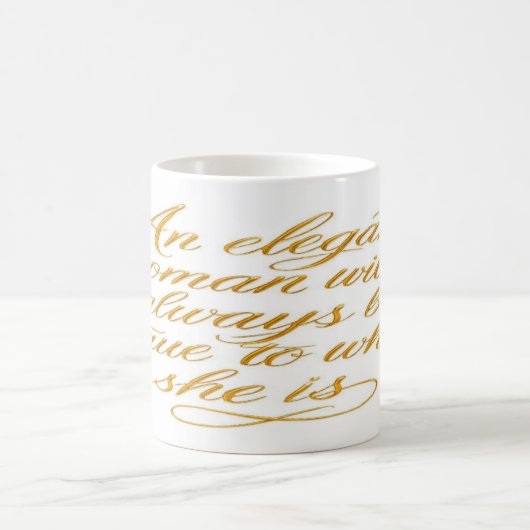 Golden Elegance Morning Mug: Motivational Quote   Koffiemok (Center)