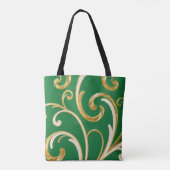 Golden Elegance Moss Green pattern Tote Bag (Achterkant)