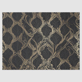 Golden Elegance op zwart decoupage papier