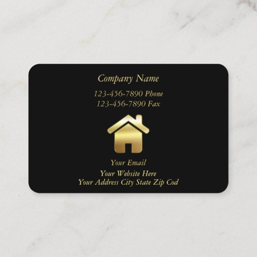 Golden Elegance Real Estate Visitekaartje (Achterkant)