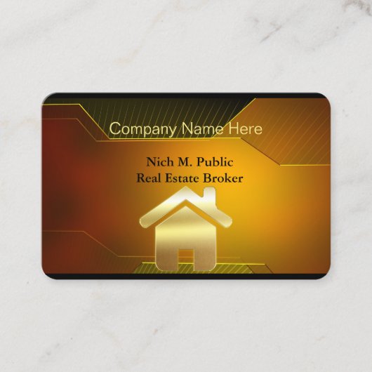 Golden Elegance Real Estate Visitekaartje (Voorkant)