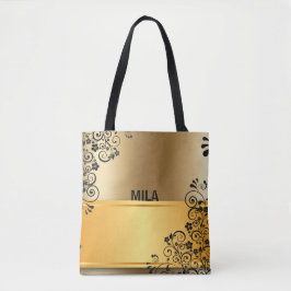 Golden elegance tote bag