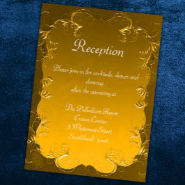  Golden Elegance Trouwreceptie Informatiekaartje