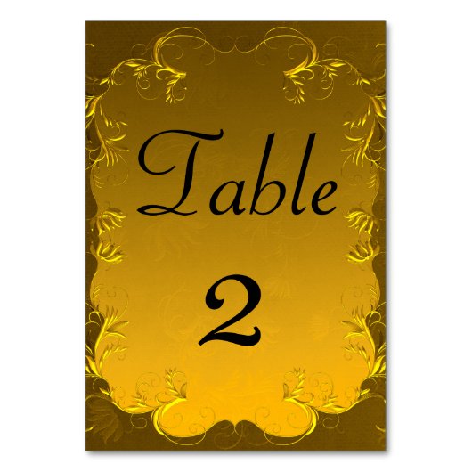 Golden Elegance Trouwtafel Nummer Kaart (Voorkant)