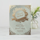 Golden Elegance Uitnodiging (Staand voorkant)