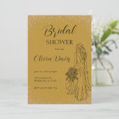 Golden Elegance: Uitnodiging voor Vrijgezellenfees (Staand voorkant)