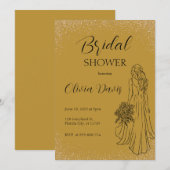 Golden Elegance: Uitnodiging voor Vrijgezellenfees (Voorkant / Achterkant)