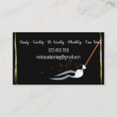 Golden elegant antiek bezembezinksel visitekaartje (Achterkant)