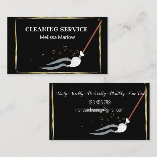 Golden elegant antiek bezembezinksel visitekaartje (Voorkant / Achterkant)