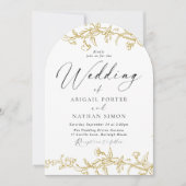 Golden Elegant Arch Wedding Kaart (Voorkant)