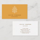 Golden Elegant Chic Botanical Tropical Branch Visitekaartje (Voorkant / Achterkant)