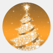 Golden Elegant Christmas Tree Sticker (Voorkant)