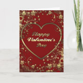 Golden Elegant Floral Valentijn Kaart (Voorkant)