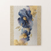 Golden Elegant Flower Jigzaag Puzzle Legpuzzel (Verticaal)