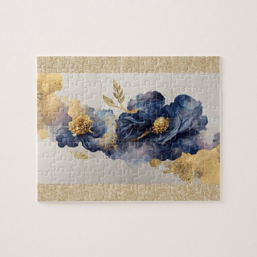 Golden Elegant Flower Legpuzzel (Horizontaal)