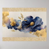 Golden Elegant Flower Poster (Voorkant)