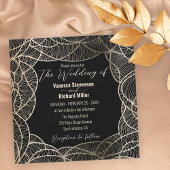 Golden Elegant Luxe Line Art Motief Bruiloft Kaart