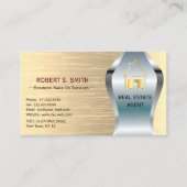 Golden Elegant Metallic Real Estate Agent Visitekaartje (Voorkant)