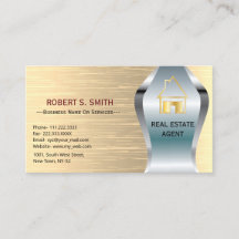 Golden Elegant Metallic Real Estate Agent