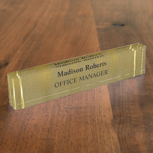 Golden elegant modern professioneel naambordje (Zijkant)