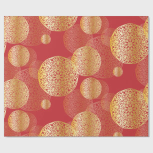 Golden Elegant Splendid Oriental Ornamenten Patroo Cadeaupapier