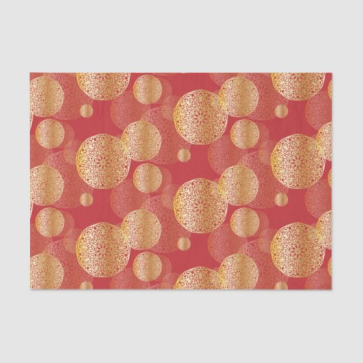 Golden Elegant Splendid Oriental Ornamenten Patroo Tissuepapier (Voorkant)