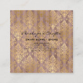 Golden Elegant Square Visitekaartje (Achterkant)