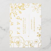 Golden Elegant Wedding RSVP Real Gold Folie Uitnodiging (Voorkant)