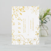 Golden Elegant Wedding RSVP Real Gold Folie Uitnodiging (Staand Voorkant)