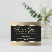 Golden elegante luxe bedankkaart (Staand voorkant)