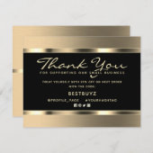 Golden elegante luxe bedankkaart (Voorkant / Achterkant)