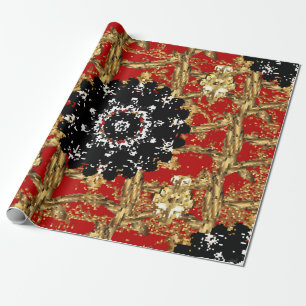Golden element on red background. Illustraaierstaa Cadeaupapier