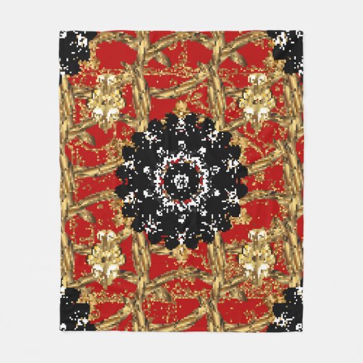 Golden element on red background. Illustraaierstaa Fleece Deken (Voorkant)