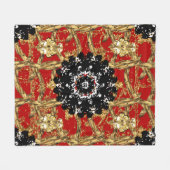 Golden element on red background. Illustraaierstaa Fleece Deken (Voorkant (Horizontaal))