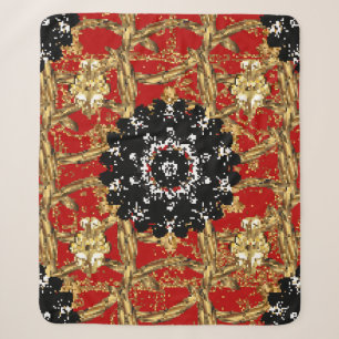 Golden element on red background. Illustraaierstaa Sherpa Deken