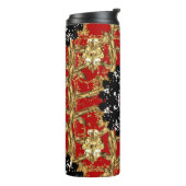 Golden element on red background. Illustraaierstaa Thermosbeker (Gedraaid links)