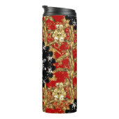 Golden element on red background. Illustraaierstaa Thermosbeker (Geroteerd rechts)