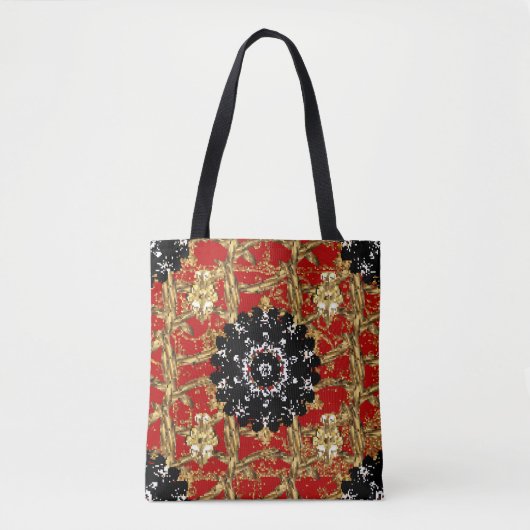 Golden element on red background. Illustraaierstaa Tote Bag (Voorkant)