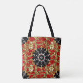 Golden element on red background. Illustraaierstaa Tote Bag (Achterkant)