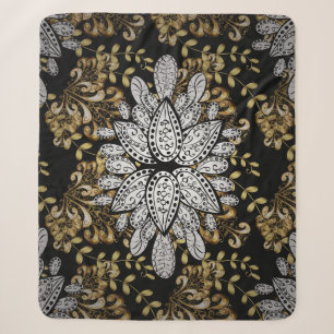 Golden element op zwarte achtergrond. Golden black Sherpa Deken