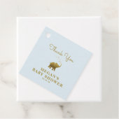Golden Elephant Blue Baby shower Bedankt Bedankjes Labels (In situ)