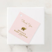 Golden Elephant Blush Baby shower Bedankt Bedankjes Labels (In situ)